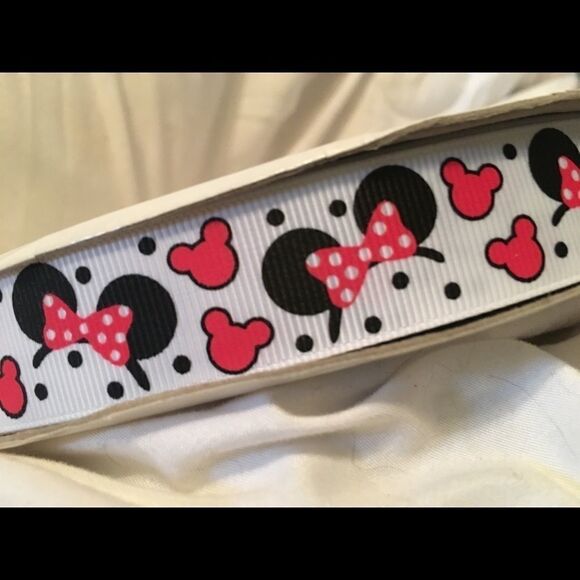 Grosgrain Ribbon 7/8” 5 yards 5/$20 Minnie Mouse ears headband bow polka dots - Picture 7 of 10